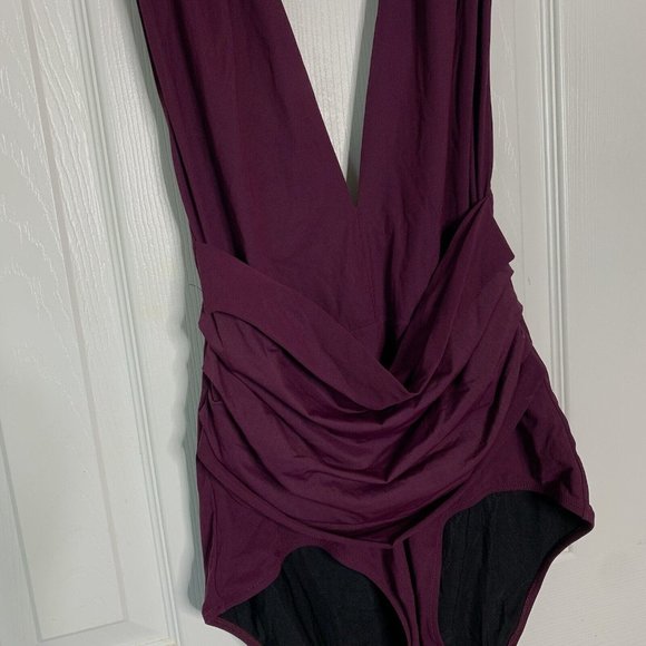 Dolce & Gabbana Deep-V Purple Halter Swimsuit - Picture 2 of 6